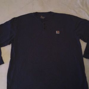 Navy authentic Carhartt long sleeve pocket tee